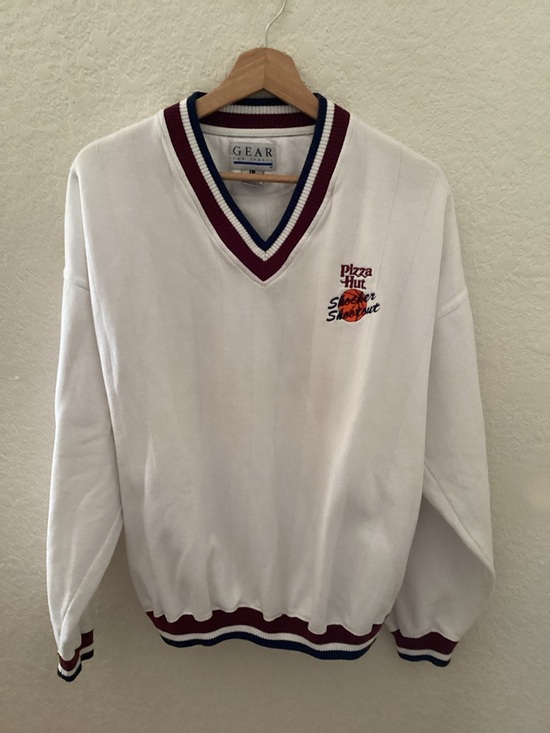 Vintage Tops - Vintage Pizza Hut Varsity Pullover Sweatshirt Unisex Men Women